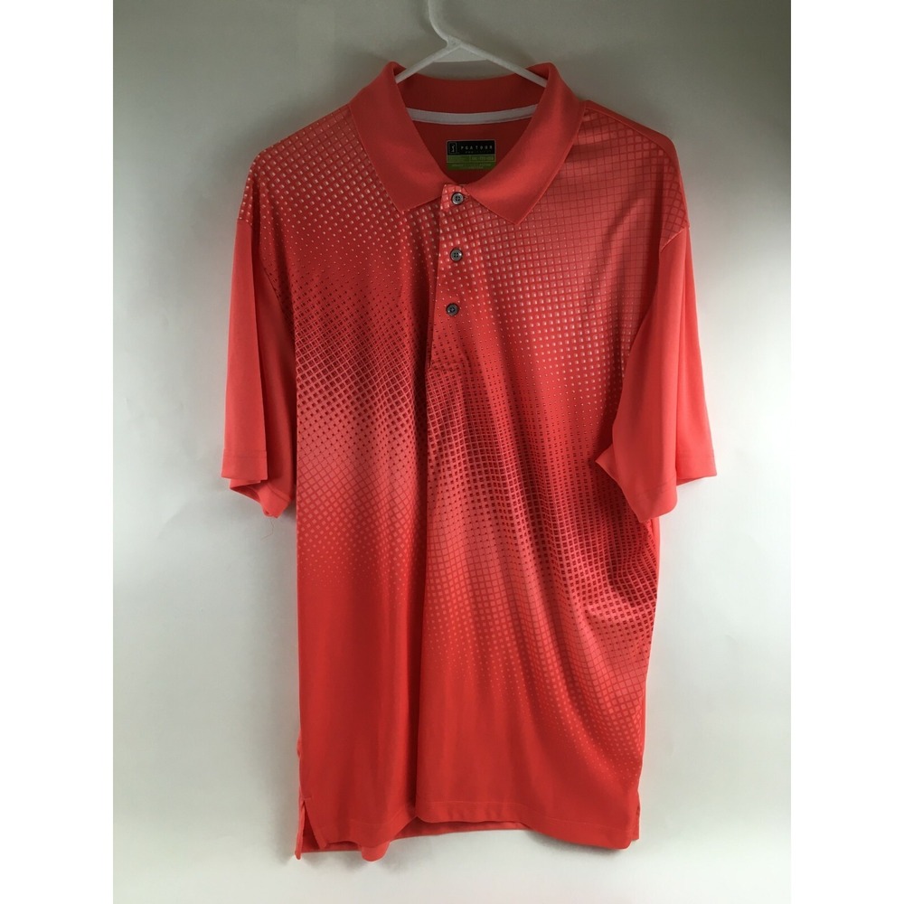 Pro Series Golf Polo Shirt Men's Size XXL Light Red Athletic Fit Polka Dots